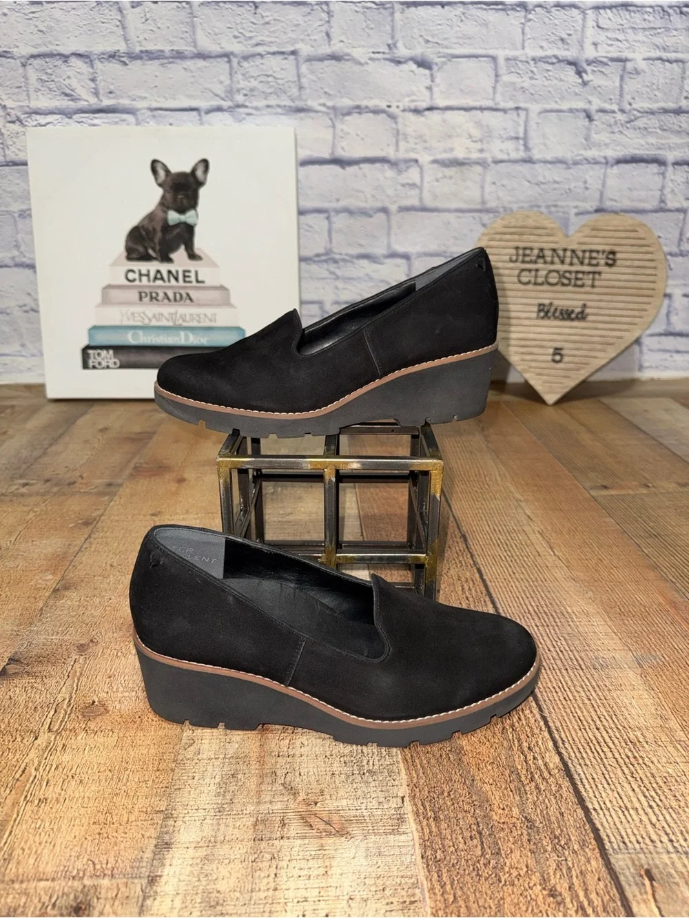 Vionic Willa Wedge Black Suede I7294L1001 Women's Size 8.5 Medium - Picture 2 of 12